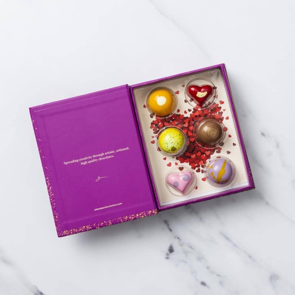 Valentine's Bonbon Box with Heart Illustration