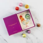 Easter Rooster chocolate box of 6 with chocolates inside and outside
