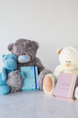 Blue and pink with teddies